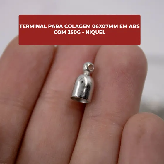 Terminal Para Colagem 06X07Mm Em Abs Com 250G - Niquel