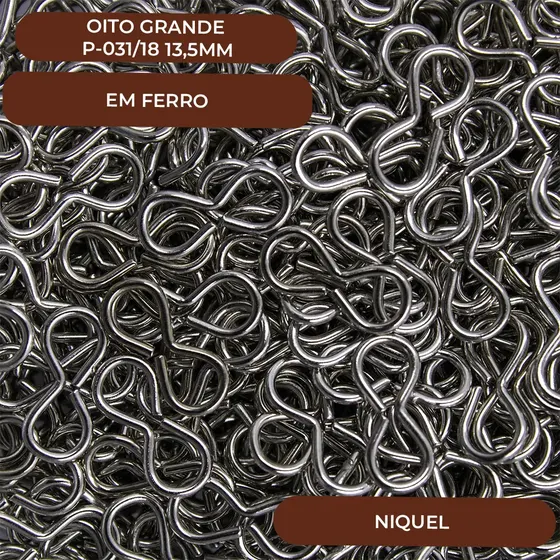 Oito Grande P-031/18 13,5Mm Em Ferro - Niquel