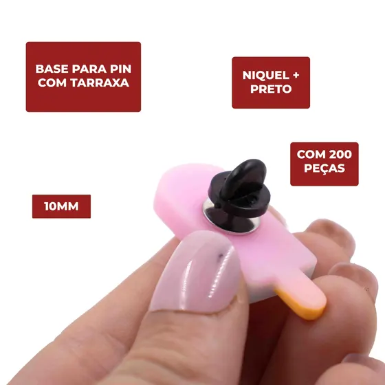 Base Para Pin Com Tarraxa 10Mm Com 200 Pecas