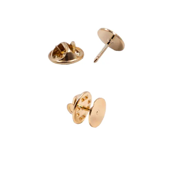 Base Para Pin Com Fecho Borboleta 10Mm Em Ferro Com 200 Pecas - Dourado