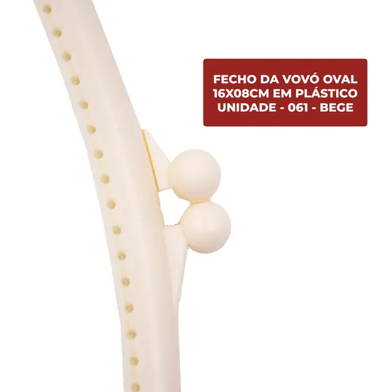 Fecho Da Vovo Oval 16X08Cm Em Plastico Unidade