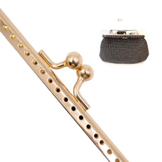Fecho Da Vovo Retangular 20Cm Em Ferro Unidade - Dourado