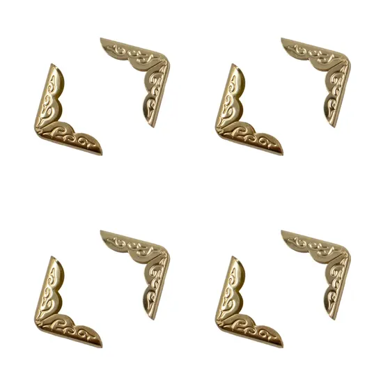 Cantoneira Para Livro 21X21Mm Em Ferro Com 200 Pecas - Dourado