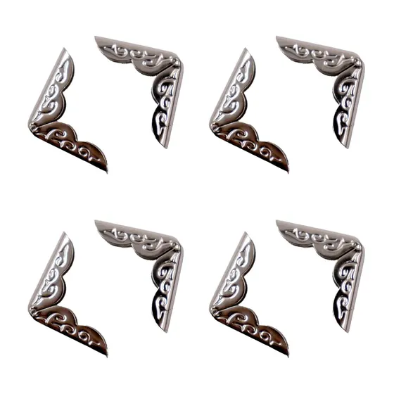 Cantoneira Para Livro 21X21Mm Em Ferro Com 200 Pecas - Niquel