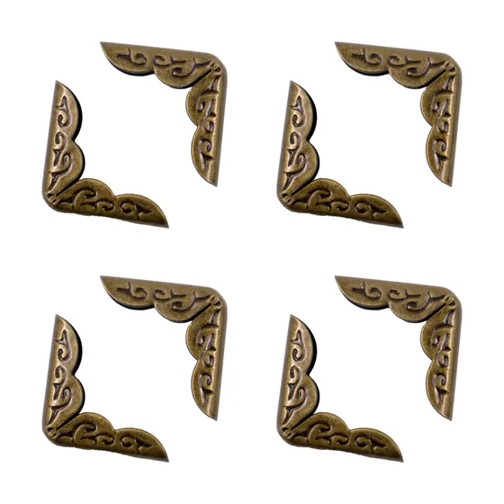 Cantoneira Para Livro 21X21Mm Em Ferro Com 200 Pecas - Ouro Velho