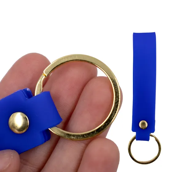 Alca Para Chaveiro Com Argola Dourada 2.0X11Cm Com 12 Pecas - Azul Royal