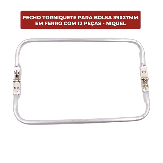 Fecho Tubular Para Bolsa 30X9.7Cm Em Ferro Unidade - Niquel