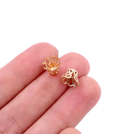 Tulipa Cone Passante 08Mm Em Ferro Com 1000 Pecas - Dourado