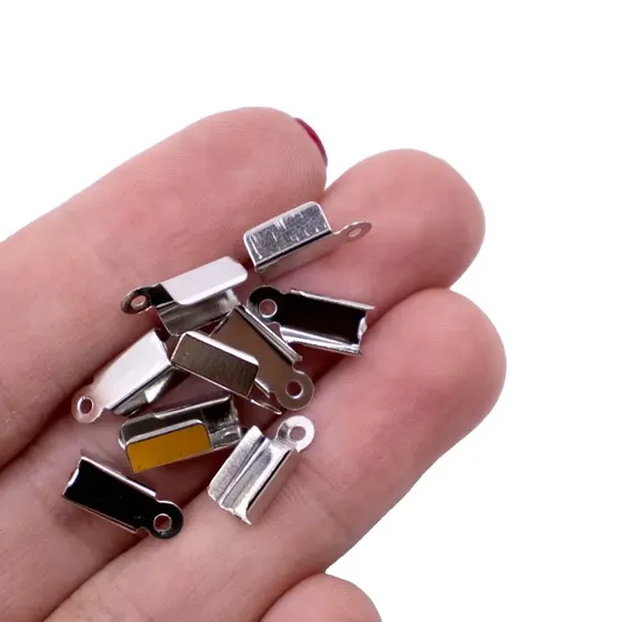 Terminal Quadrado Com Argola 4X11Mm Em Ferro Com 1000 Pecas - Niquel