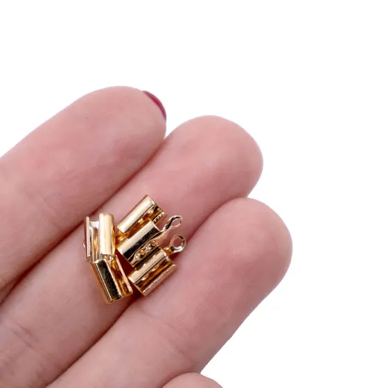 Terminal Redondo Com Argola 10X4Mm Em Ferro Com 500 Pecas - Dourado