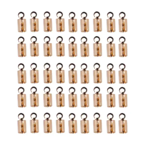 Terminal Redondo Com Argola 8.4X3Mm Em Ferro Com 500 Pecas - Dourado