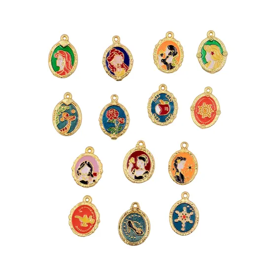 Pingente Princesas E Icones 14X21Mm Em Zamak Com 30 Pecas
