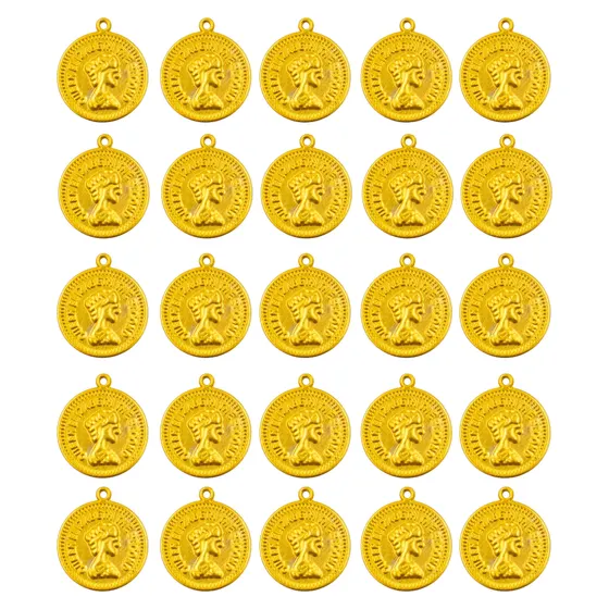 Pingente Moeda Ciganinha 20Mm Em Aluminio Com 1000 Pecas - Dourado