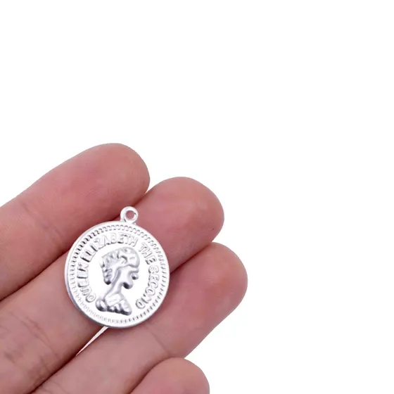 Pingente Moeda Ciganinha 20Mm Em Aluminio Com 1000 Pecas - Niquel