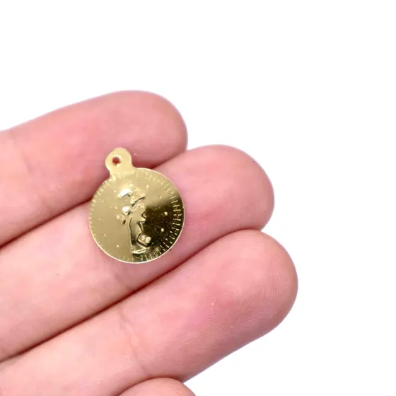 Pingente Moeda Ciganinha 13Mm Em Aluminio Com 500G