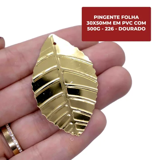 Pingente Folha 30X50Mm Em Pvc Com 500G