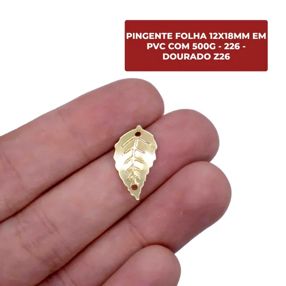 Pingente Folha 12X18Mm Em Pvc Com 500G