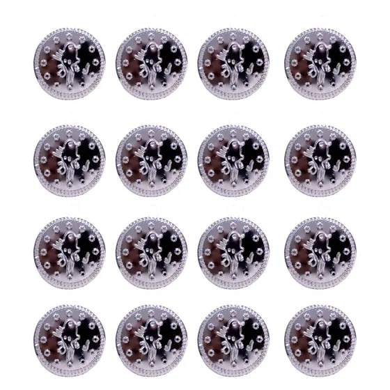 Pingente Amoleto Tugra 20Mm Em Pvc Com 500G - Prata