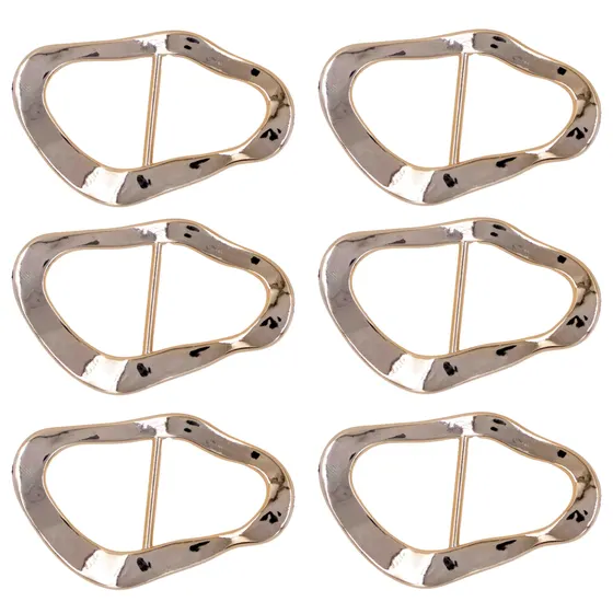 Fivela Oval Trabalhada 49X76Mm Em Abs Com 50 Pecas - Dourado