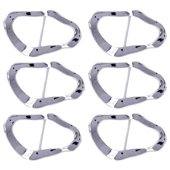 Fivela Oval Trabalhada 49X76Mm Em Abs Com 50 Pecas - Niquel