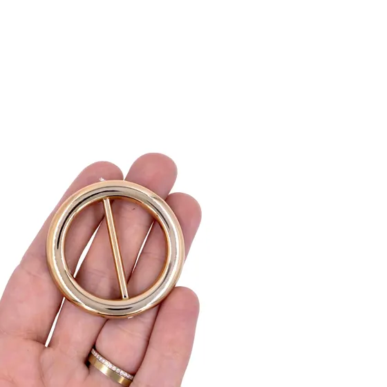 Fivela Redonda 45Mm Em Abs Com 100 Pecas - Dourado