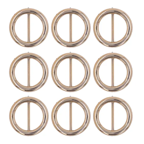 Fivela Redonda 45Mm Em Abs Com 100 Pecas - Dourado