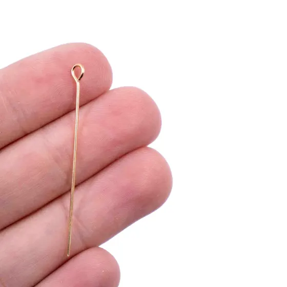 Alfinete Contra Pino Latao 40Mm Com 500G - Dourado