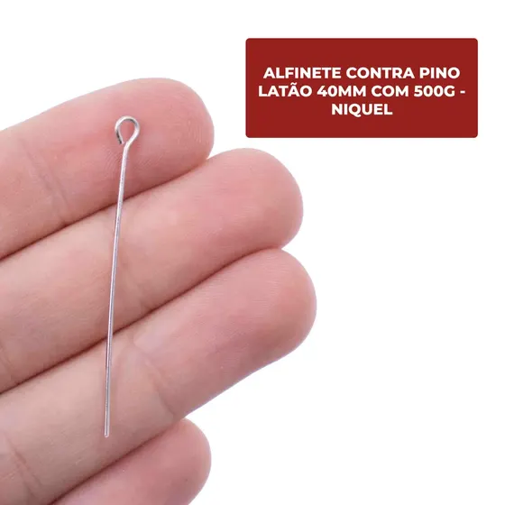Alfinete Contra Pino Latao 40Mm Com 500G - Niquel