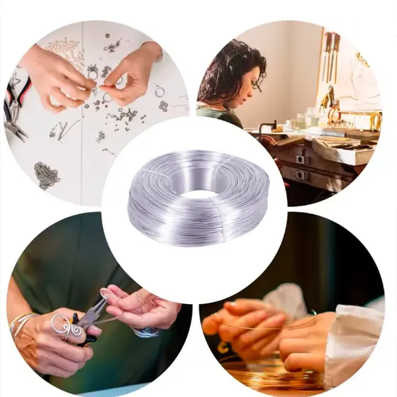Rolo De Arame 0.8Mm Em Aluminio Com 1Kg