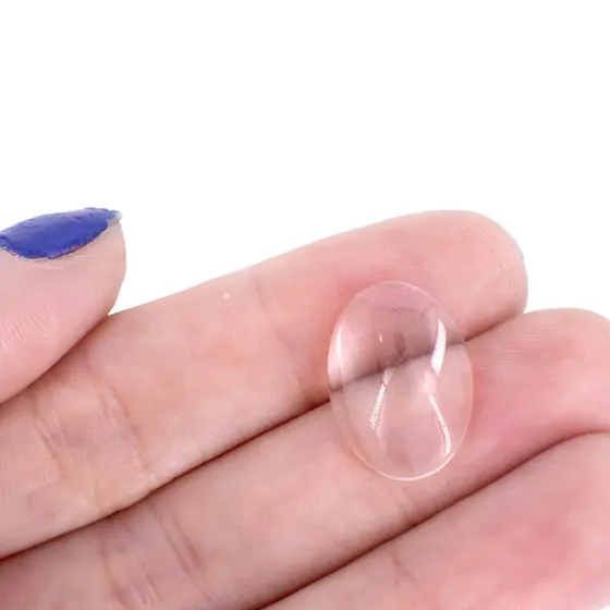 Cabochon Oval 13X18Mm Em Vidro Com 100 Pecas - Cristal Transparente