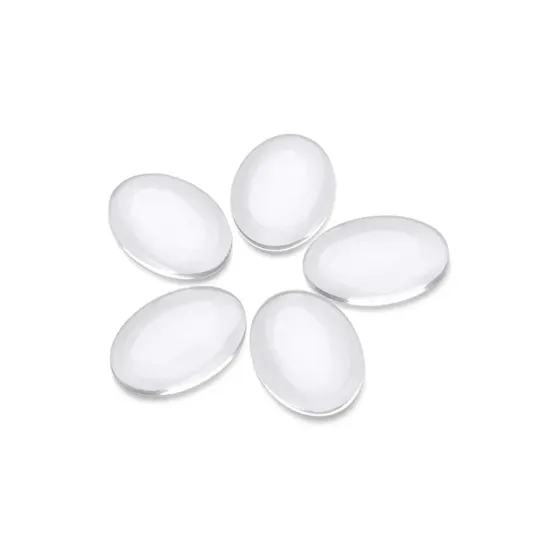 Cabochon Oval 13X18Mm Em Vidro Com 100 Pecas - Cristal Transparente