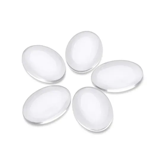 Cabochon Oval 18X25Mm Em Vidro Com 100 Pecas - Cristal Transparente