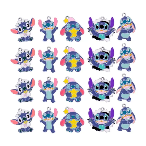 Pingente Stitch Em Zamac Com 30 Pecas