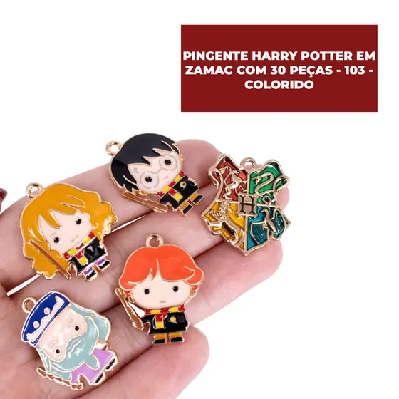 Pingente Harry Potter Em Zamac Com 30 Pecas