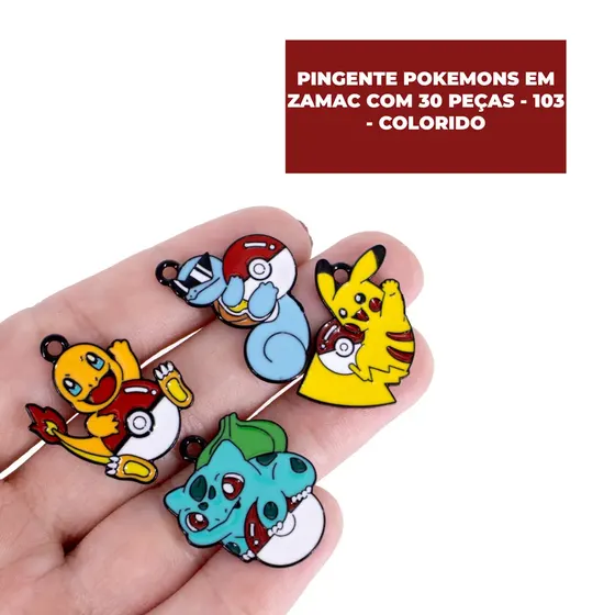 Pingente Pokemons Em Zamac Com 30 Pecas