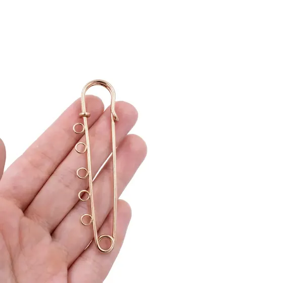 Alfinete Para Broche Com 4 Furos 80Mm Em Ferro Com 50 Pecas