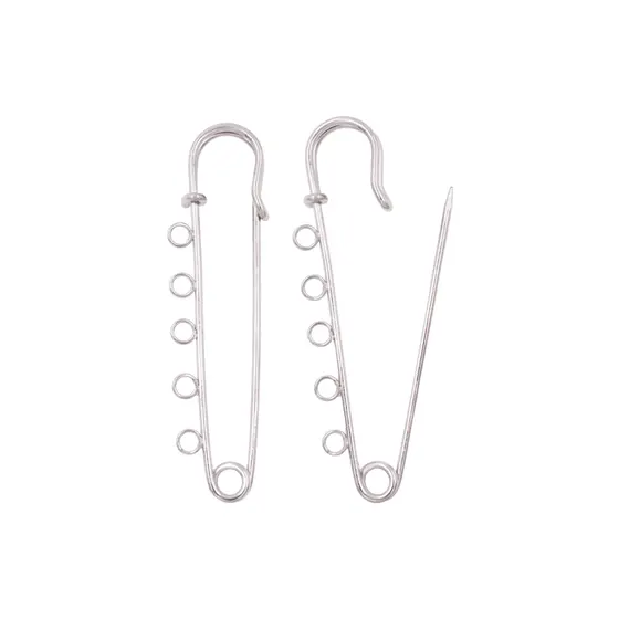 Alfinete Para Broche Com 4 Furos 80Mm Em Ferro Com 50 Pecas
