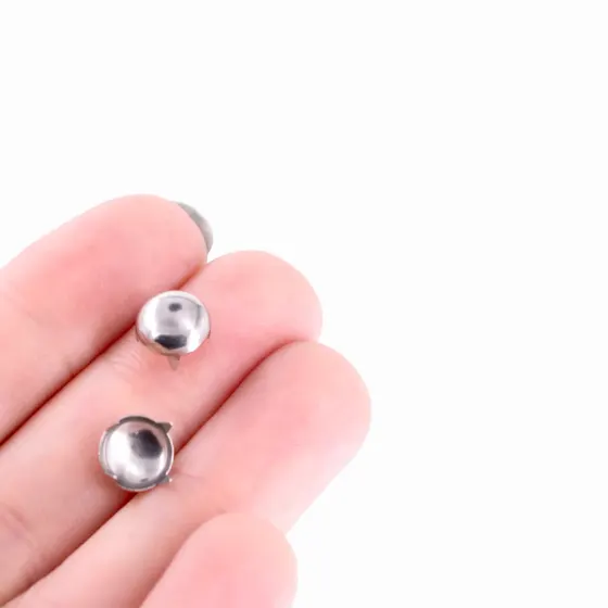Tacha Redonda Para Rebite 10Mm Em Inox Com 500 Pecas