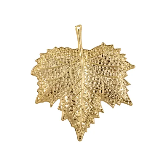 Pingente Folha De Outono 105X95Mm Em Ferro Com 50 Pecas - 073 Dourado
