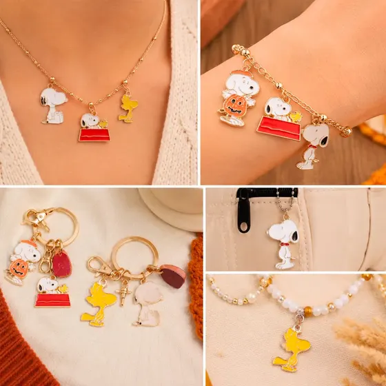 Pingente Snoopy Em Zamac Com 30 Pecas - 103 Colorido