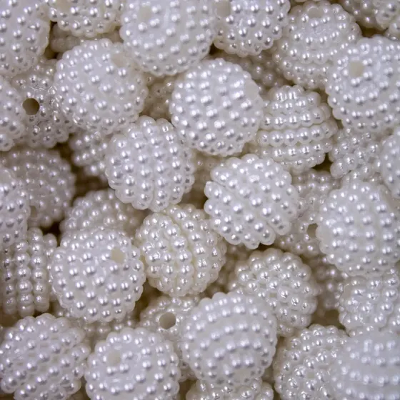Perola Craquelada Passante 10Mm Em Abs Com 500Gr 209 - Branco 209