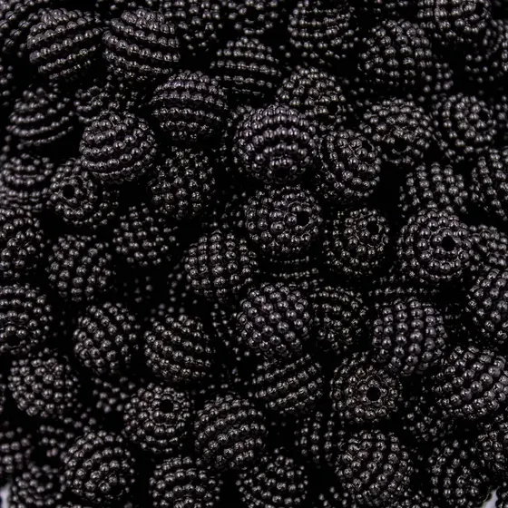 Perola Craquelada Passante 10Mm Em Abs Com 500Gr 225 - Preto 225