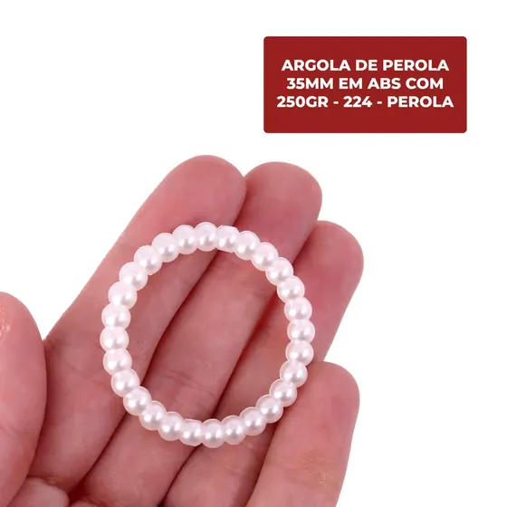 Argola De Perola 35Mm Em Abs Com 250Gr