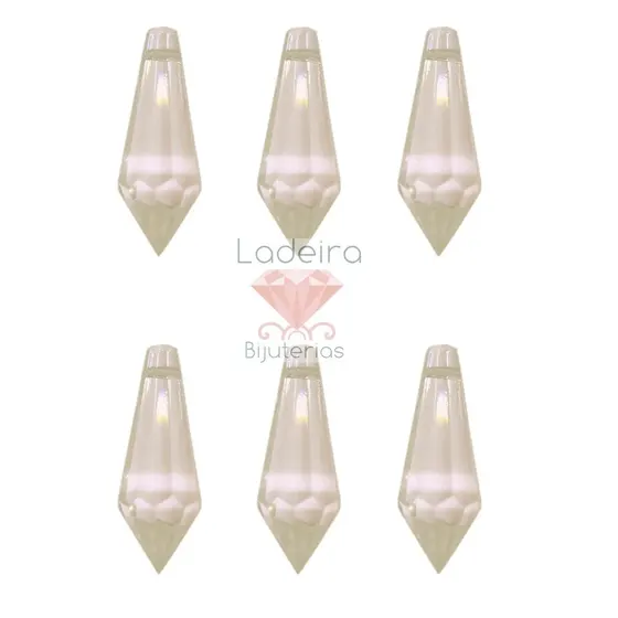 Ponteira Pirulito 35Mm Em Vidro Com 72 Pecas Na Cartela 001 - Cristal Transparente 001