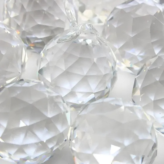 Ponteira Bola 40Mm Em Vidro 01 Cartela Com 20 Pecas Cada 001 - Cristal Transparente 001