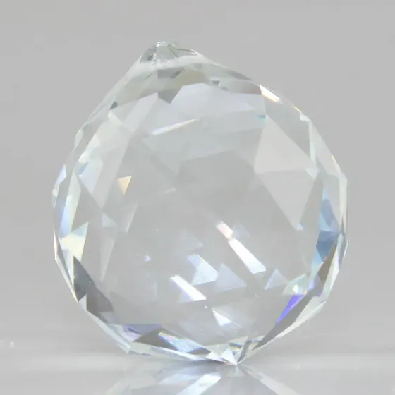 Ponteira Bola 40Mm Em Vidro 01 Cartela Com 20 Pecas Cada 001 - Cristal Transparente 001