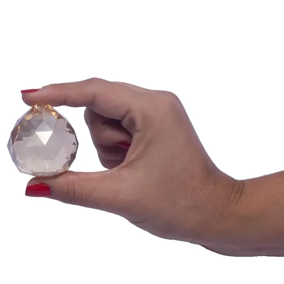 Ponteira Bola 40Mm Em Vidro 01 Cartela Com 20 Pecas Cada 013M - Marrom Transparente