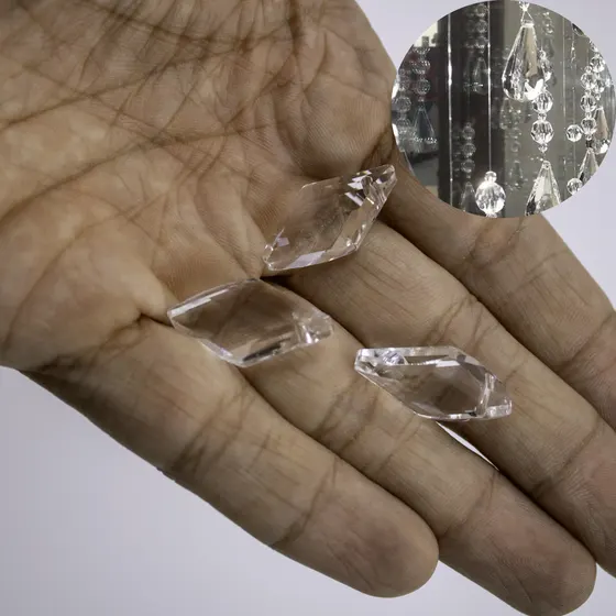 Ponteira Doce Leite 25Mm Em Vidro Com 91 Pecas Na Cartela 001 - Cristal Transparente 001