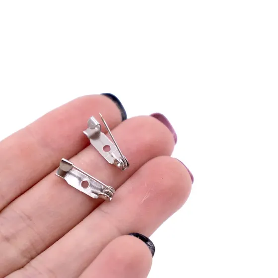 Base Para Broche De Ferro Retangular 15Mm Com 1000 Pecas 074 - Niquel 074