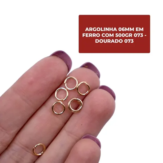 Argolinha 06Mm Em Ferro Com 500Gr 073 - Dourado 073